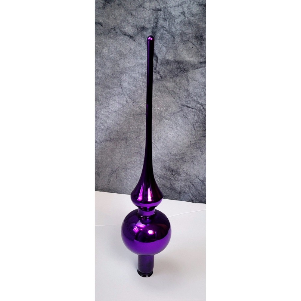Vintage Old World‎ Christmas Tree Topper Purple Glass Inge-Glas Germany Finial